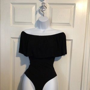 Fashion nova off the shoulder ruffle one piece